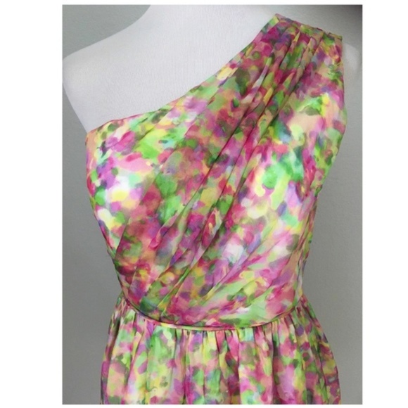 Shoshanna - Silk One Shoulder Cocktail Prom Dress - Picture 3 of 9